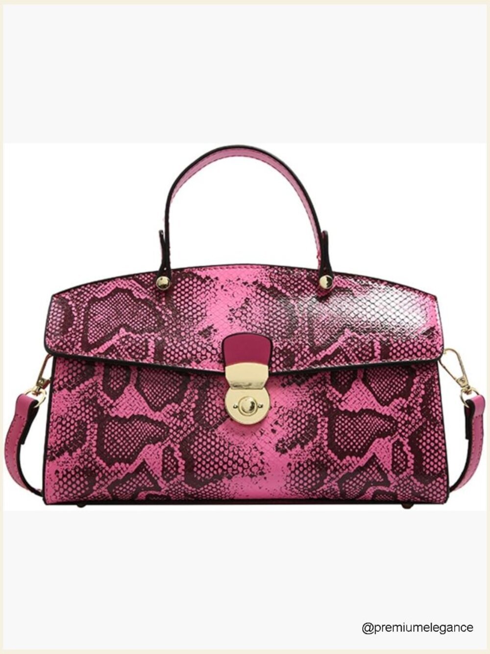 Women's Snake Pattern Evening Bag, Faux Leather Satchel, Crossbody & Clutch